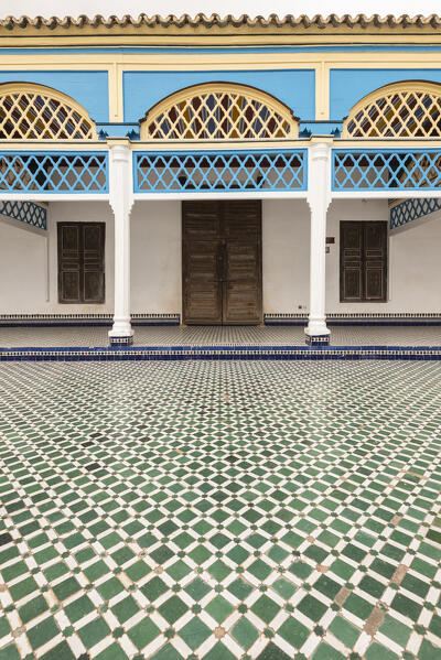 Details of El Bahia palace in Marrakech, Marrakech-Safi, Morocco 