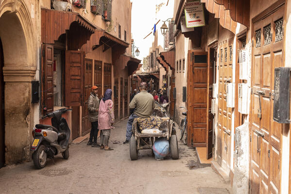 A typical street of Marrakech, Morocco, Africa