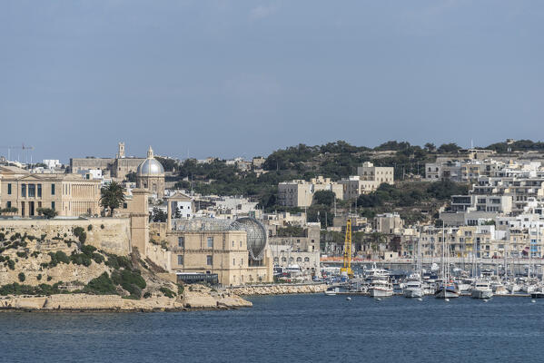 The view of Three Sisters from Barrakka Garden, La Valletta, Malta, Europe