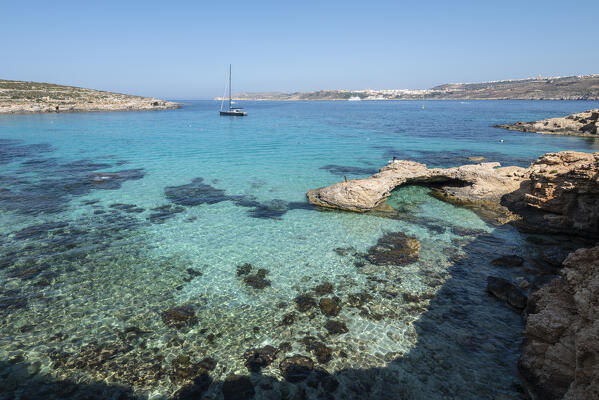 Blue Lagoon of Comino Island, Malta, Europe