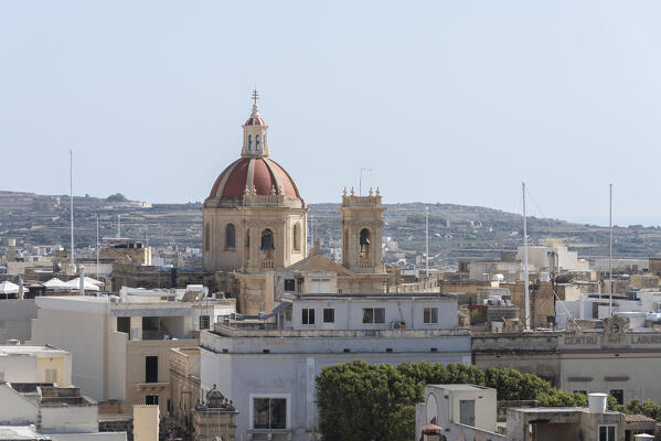 View of Rabat village from the fort, Gozo Island, Malta, Europe