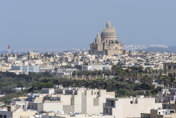 View of Rabat village from the fort, Gozo Island, Malta, Europe