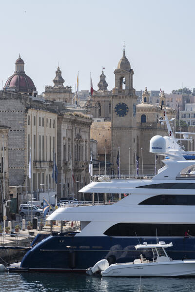 The view of Three Sisters from Birgu waterfront, Malta, Europe