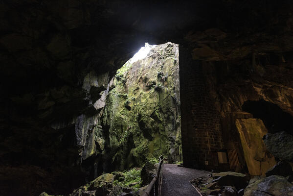 The cave of Furna Do Enxofre Caldeira, La Graciosa island, Azores islands, Portugal 