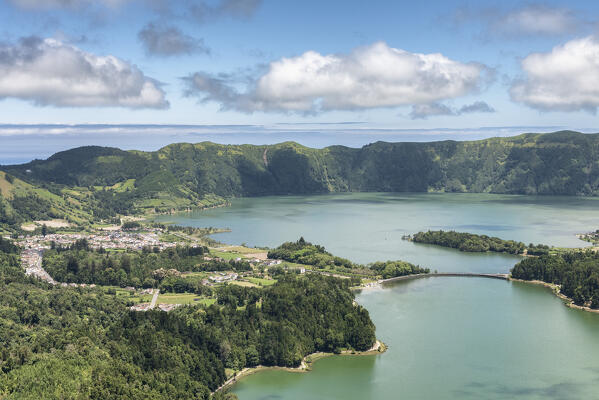 Volcanic lakes at San Miguel, Azores, Portugal, Europe