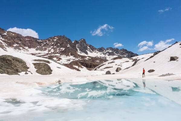 The thaw at Sassersa lakes, Valmalenco, Valtellina, Sondrio province, Italy, Europe