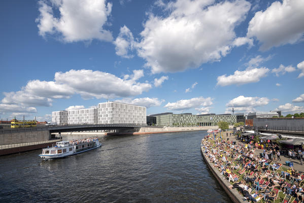 The waterfront along the Sprea River, Berlin, Germany, Europe