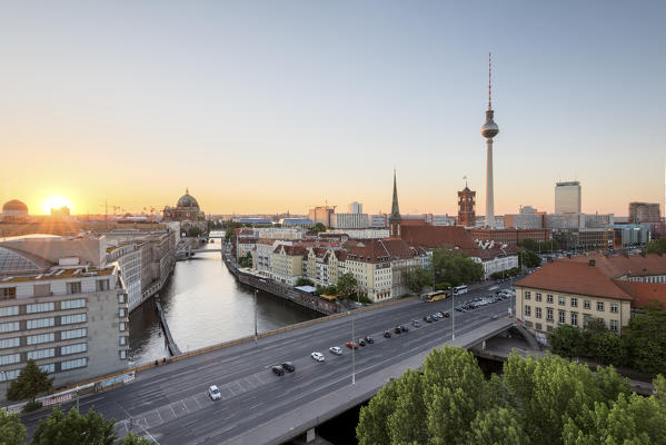 Sunset over Berlin, Germany, Europe