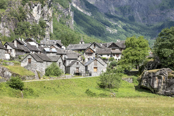The historical village of Sonlerto,Cevio, Valle Maggia, Canton Ticino, Switzerland, Europe