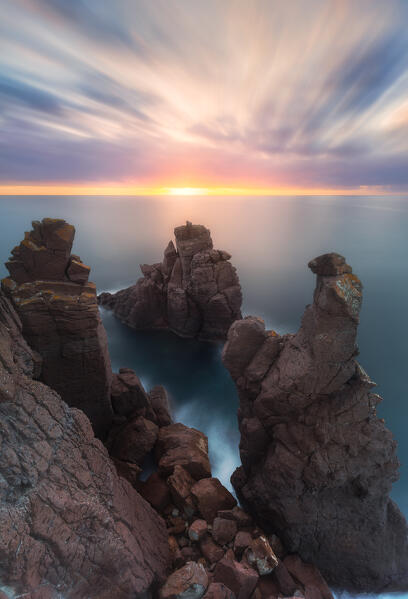 Nido dei passeri at sunset, Calasetta, Sud Sardegna, Sardinia, Italy. 