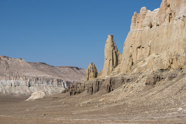 Rock formations at Valley of  the Caspian Depression, Aktau, Mangystau region, Kazakhstan
