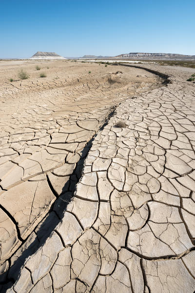 Geological formation at Bakhty mount at Caspian Depression desert, Aktau, Mangystau region, Kazakhstan
