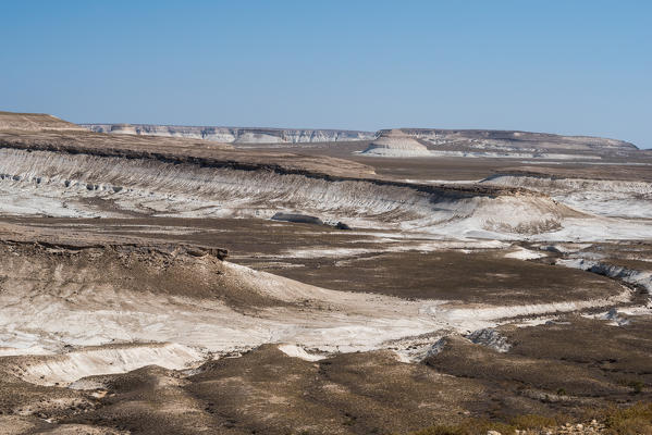 View on the desert at Boszhira valley of Caspian Depression, Aktau, Mangystau region, Kazakhstan