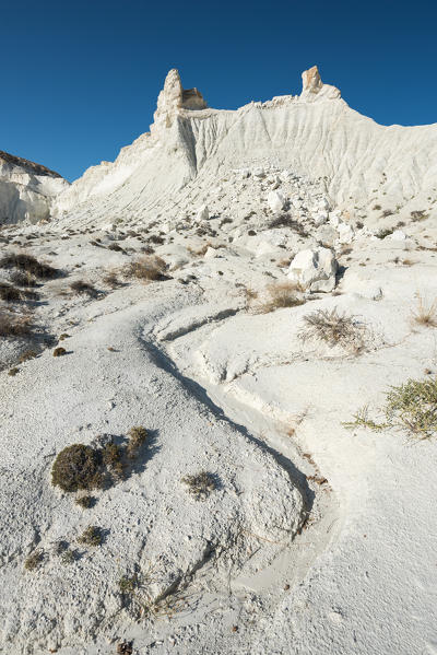 White rock formations at Caspian Depression desert, Aktau, Mangystau region, Kazakhstan