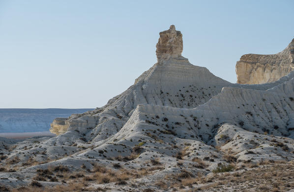 White rock formations at Caspian Depression desert, Aktau, Mangystau region, Kazakhstan