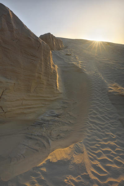 Sunset in the dunes, Mos Espa, Tozeur, Sahara desert, Tunisia, Northern Africa.
