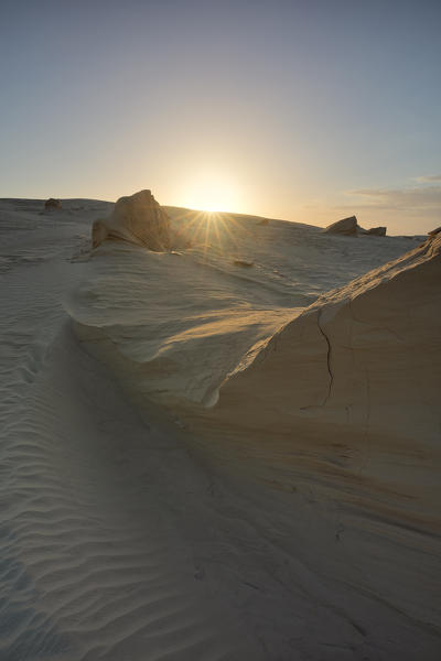 Sunset in the dunes, Mos Espa, Tozeur, Sahara desert, Tunisia, Northern Africa.