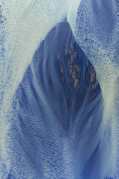 aerial abstract view, taken by drone, of icelandic coloured surface during an autumn day, Iceland, Europe