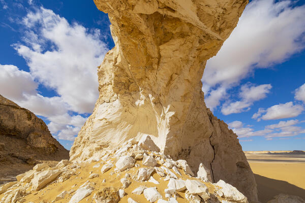a splendid rock arch in the Egyptian White Desert, Egypt, Africa
