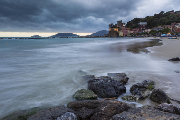 Beach of San Terenzo, municipality of Lerici, La Spezia province, Liguria, Italy, Europe