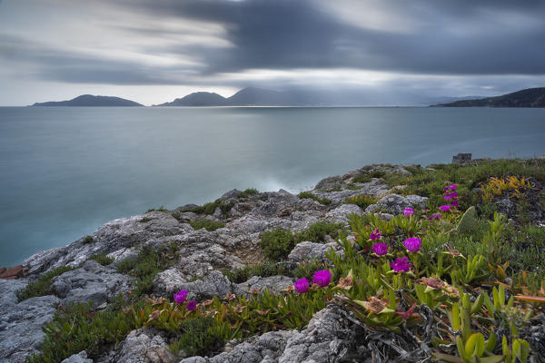 Cloudy summer day at Maralunga cliff, municipality of Lerici, La Spezia provence, Liguria, Italy, Europe