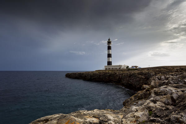 Lighthouse at cap d'Artrutx, municipality of Ciutadella, Menorca, Balearic Island, South Spain, Europe