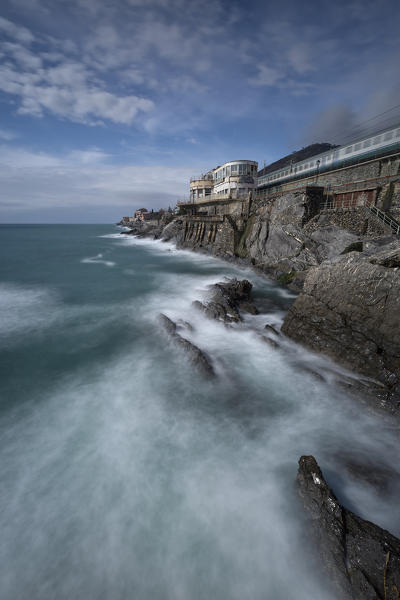 Cliff at Genova Nervi, municipality of Genova, Liguria, Italy, Europe 