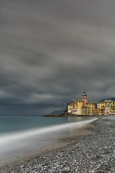 Camogli beach, municipality of Camogli, Genova province, Liguria, Italy, Europe 