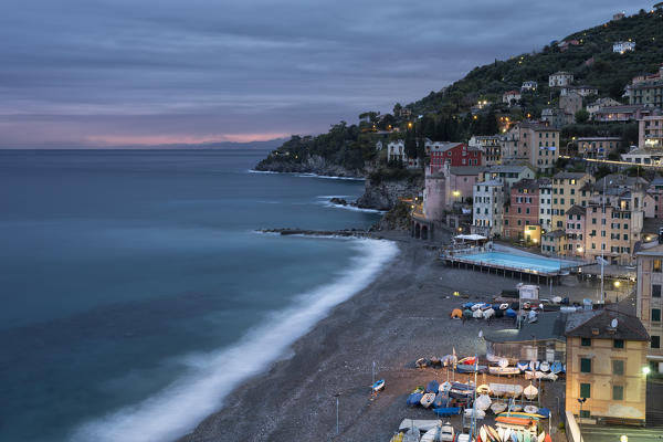 Sunset at Sori, municipality of Sori, Liguria, Italy, Europe 