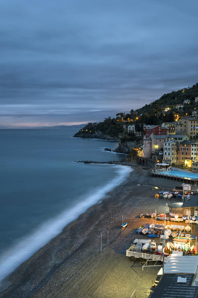 Sunset at Sori, municipality of Sori, Liguria, Italy, Europe 