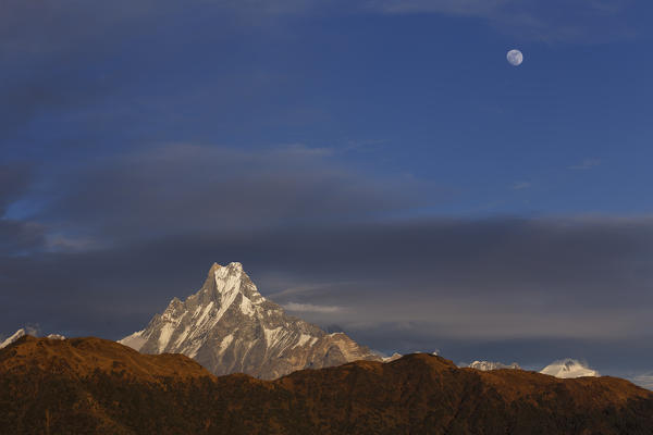 Machapuchare at sunset, Himalayas, Nepal