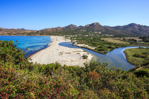 Corse, France, the clean water from the Ostriconi beach, Balagne