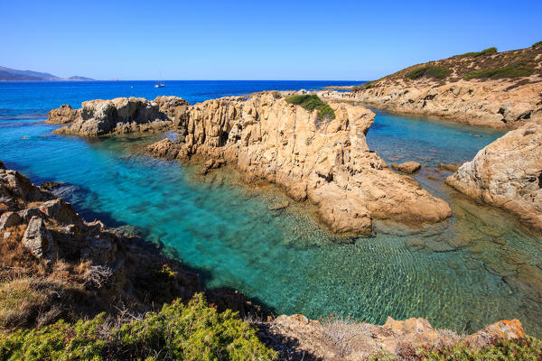Corse, cove from the Ostriconi beach on Corse, Balagne, France