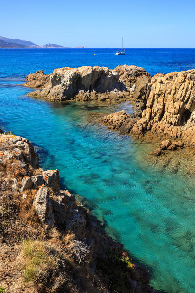 France, cove from the Ostriconi beach on Corse, Balagne