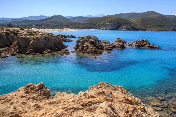 France, Corse, the reds rocks from the Ostriconi beach, Balagne