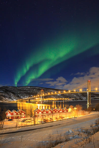 Norway, Lofoten island, tjeldsundbrua, Northern light