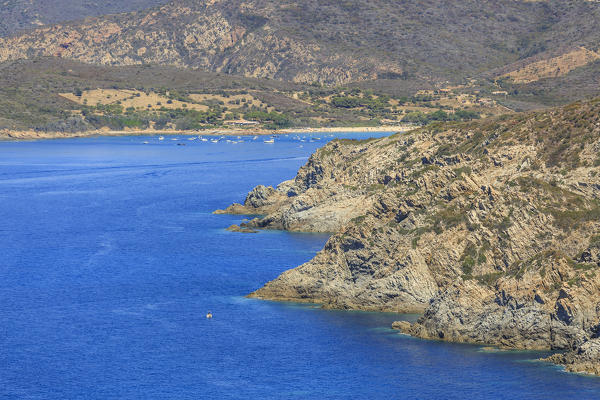 Rocky cliffs along the western coast, Corsica, France