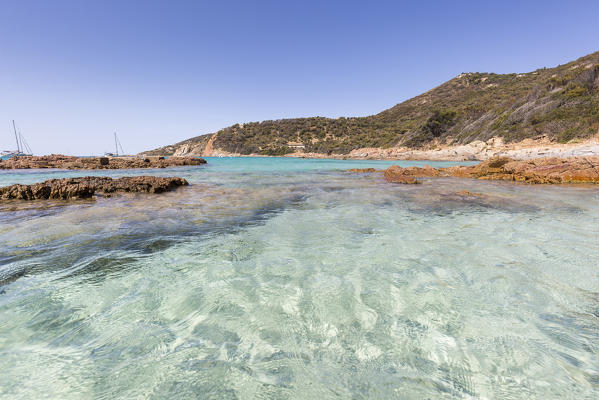 Clear water of Menasina beach (plage de Menasina), Cargese, Corsica, France
