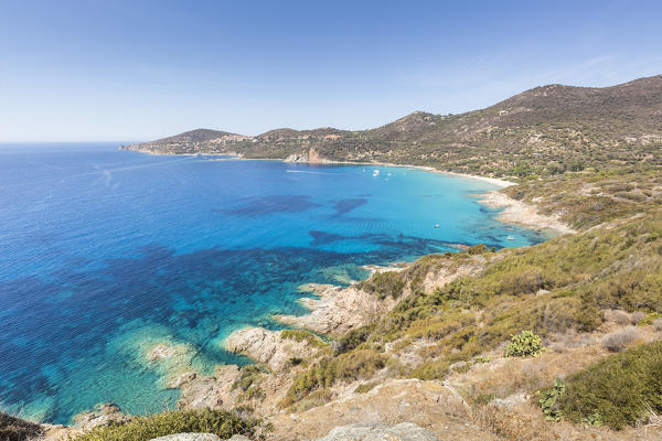 Clear water of Menasina beach (plage de Menasina), Cargese, Corsica, France
