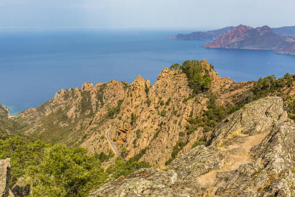The red rocks of Calanchi di Piana (Les calanques de Piana), gulf of Porto, Southern Corsica, France