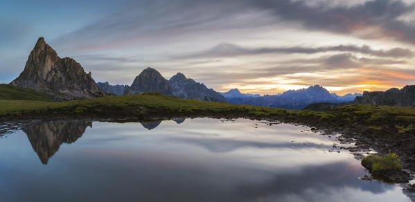 Passo Giau at sunrise, Belluno, San Vito di Cadore, Ampezzo Dolomites, Veneto, Italy, Western Europe