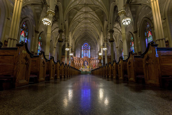 Interior of Saint Patrick old Cathedral, New York City, Manhattan, USA, North America