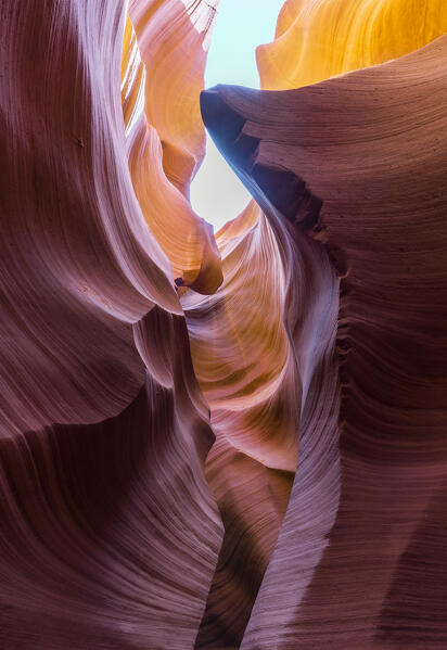 A visit of the Lower Antelope Canyon, Page, Arizona, North America, USA