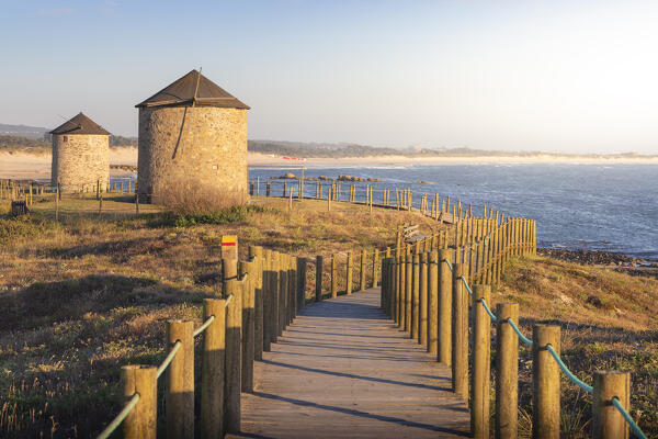 Apulia Windmills at sunset, Apulia, Esposende, Braga, Norte, Portugal, Iberian Peninsula, Western Europe