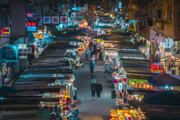 People at Mong Kok night market, Kowloon. Hong Kong, China, Asia