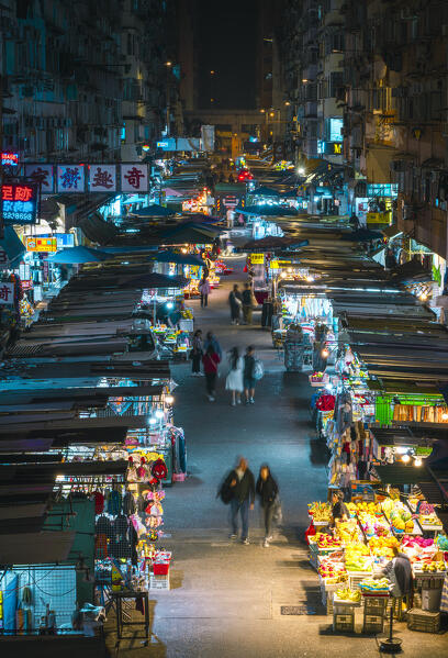 People at Mong Kok night market, Kowloon. Hong Kong, China, Asia