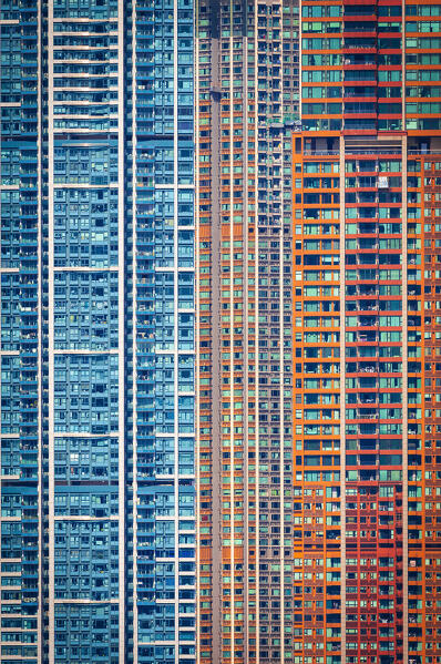 Details of buildings viewed from Tamar Park, Central, Hong Kong island, Hong Kong, China, Asia