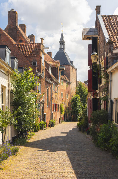 Houses and Dieventoren in Amersfoort during summer, Amersfoort, Netherlands, Utrecht, Western Europe