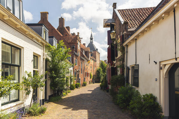 Houses and Dieventoren in Amersfoort during summer, Amersfoort, Netherlands, Utrecht, Western Europe
