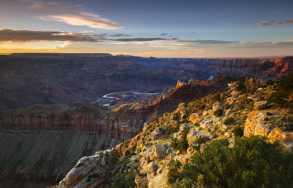 View of the Colorado River from Grand Canyon National Park, South Rim, Arizona, North America, USA